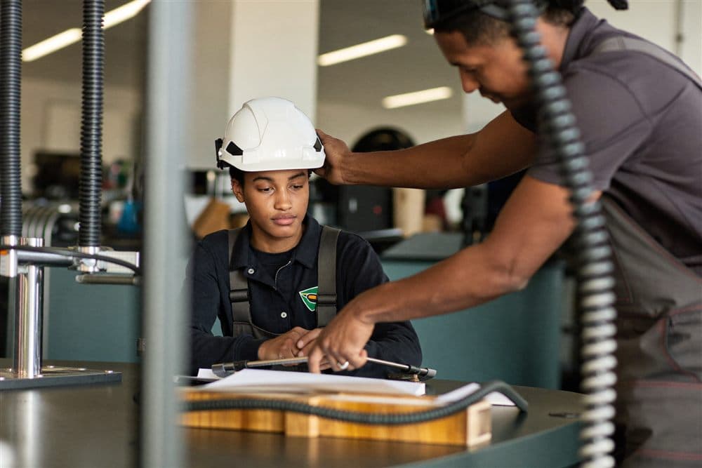 An occupational learner in practical workshop training